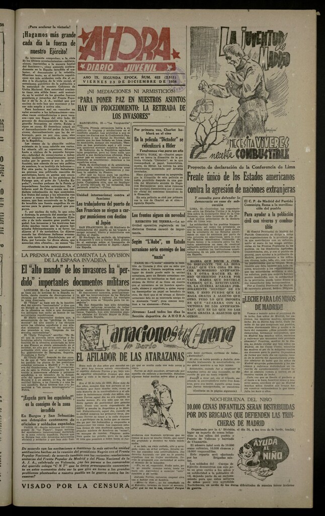 Miniatura de Ahora: diario gráfico del 23 de diciembre de 1938, nº 622