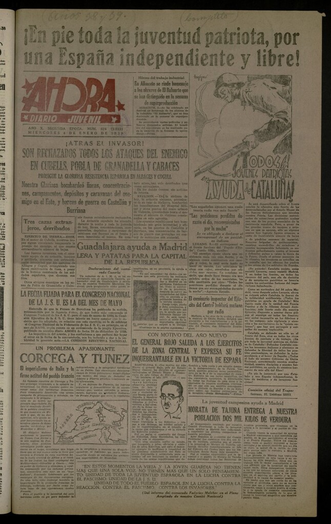 Miniatura de Ahora: diario gráfico del 4 de enero de 1939, nº 624