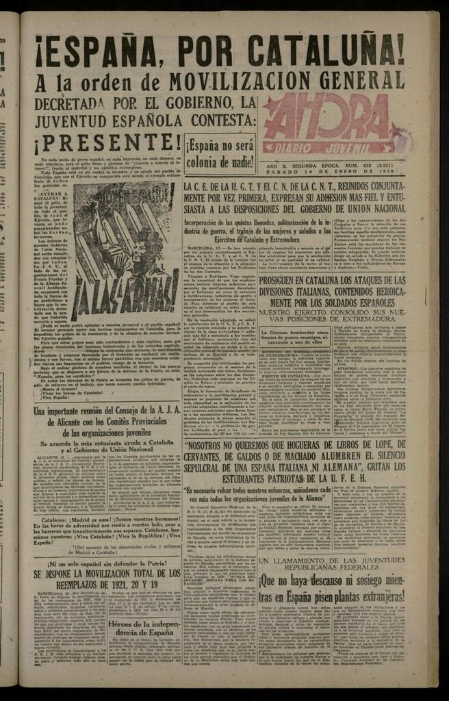 Miniatura de Ahora: diario gráfico del 14 de enero de 1939, nº 632