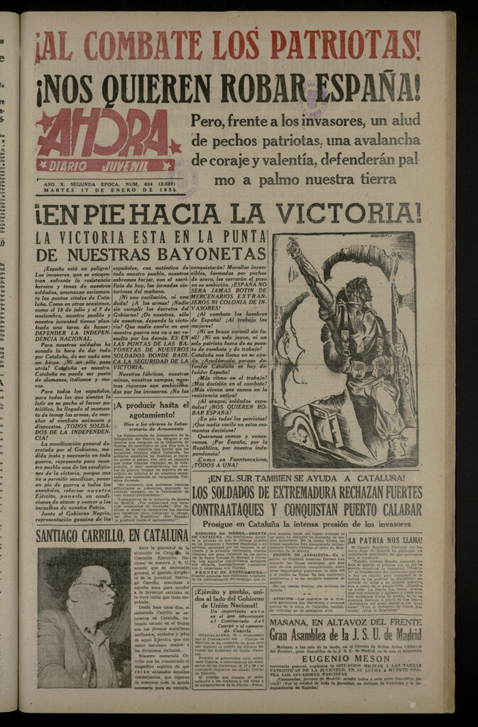 Miniatura de Ahora: diario gráfico del 17 de enero de 1939, nº 634