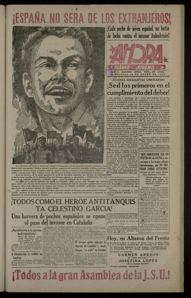 Miniatura de Ahora: diario gráfico del 18 de enero de 1939, nº 635