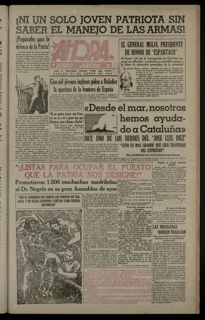 Miniatura de Ahora: diario gráfico del 21 de enero de 1939, nº 638