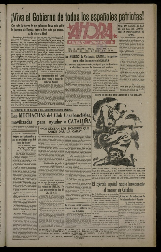 Miniatura de Ahora: diario gráfico del 26 de enero de 1939, nº 642