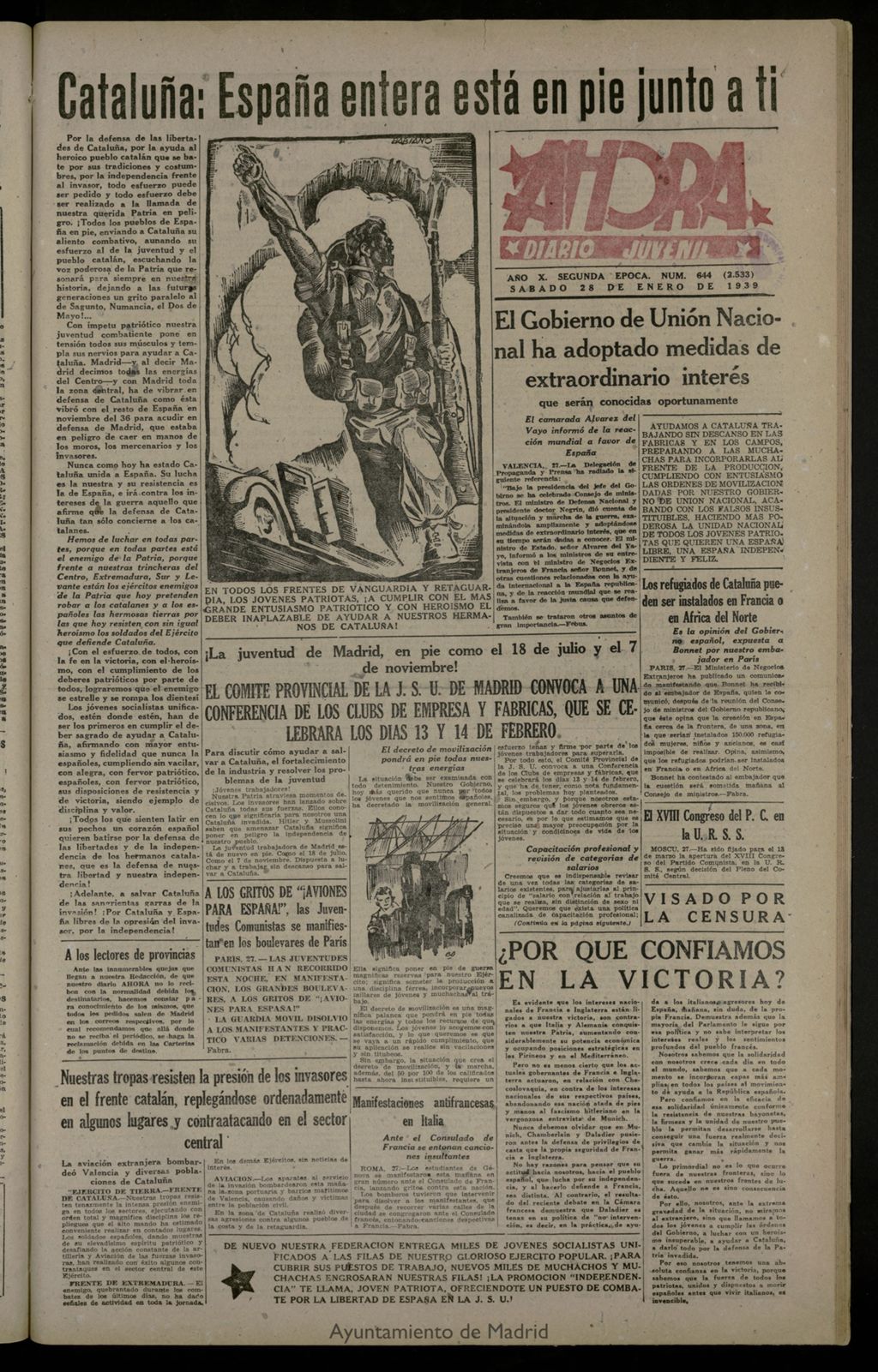 Miniatura de Ahora: diario gráfico del 28 de enero de 1939, nº 644