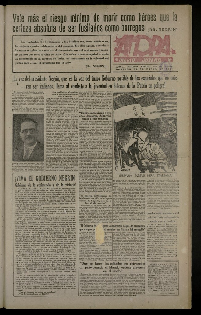 Miniatura de Ahora: diario gráfico del 29 de enero de 1939, nº 645