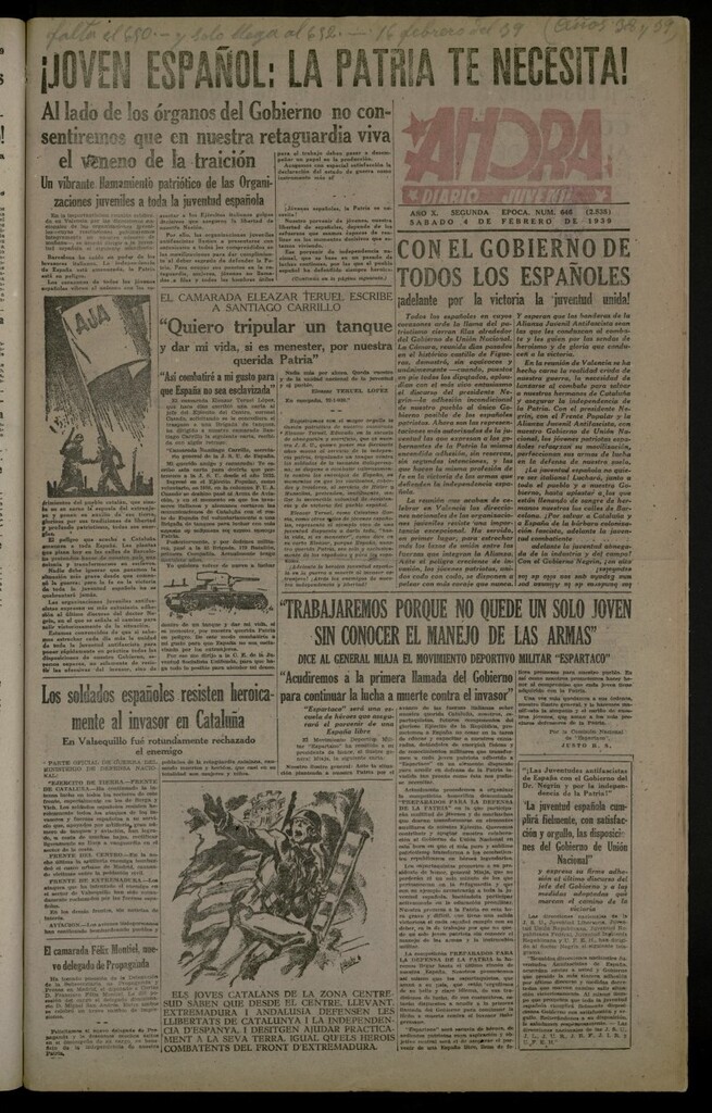Miniatura de Ahora: diario gráfico del 4 de febrero de 1939, nº 646