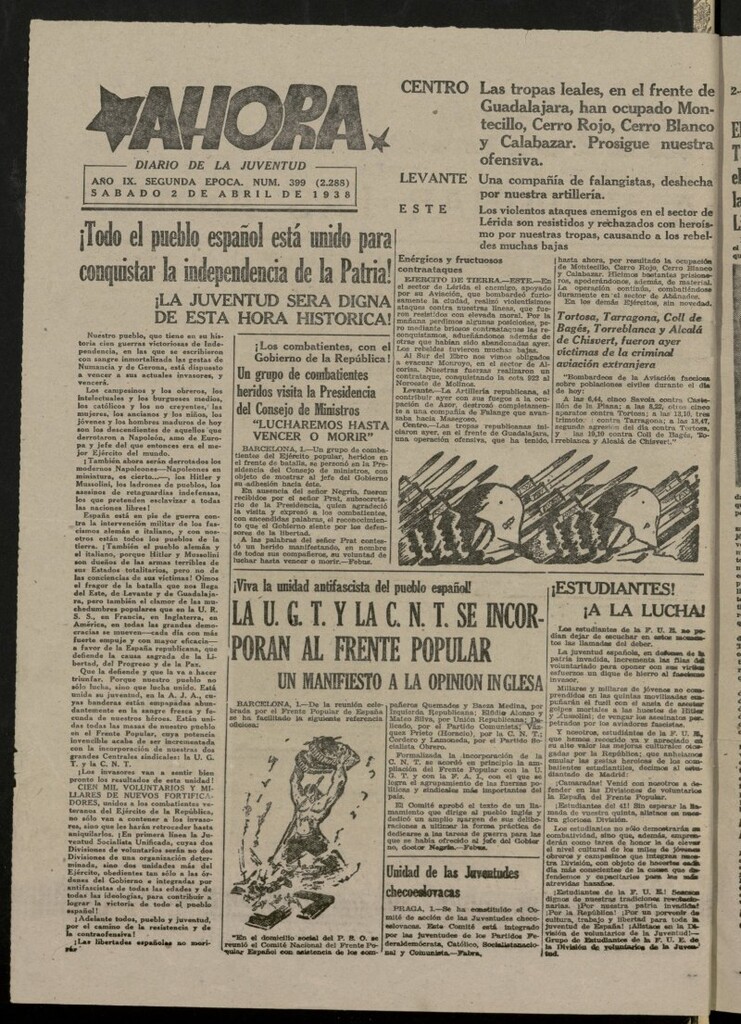 Miniatura de Ahora: diario gráfico del 2 de abril de 1938, nº 399