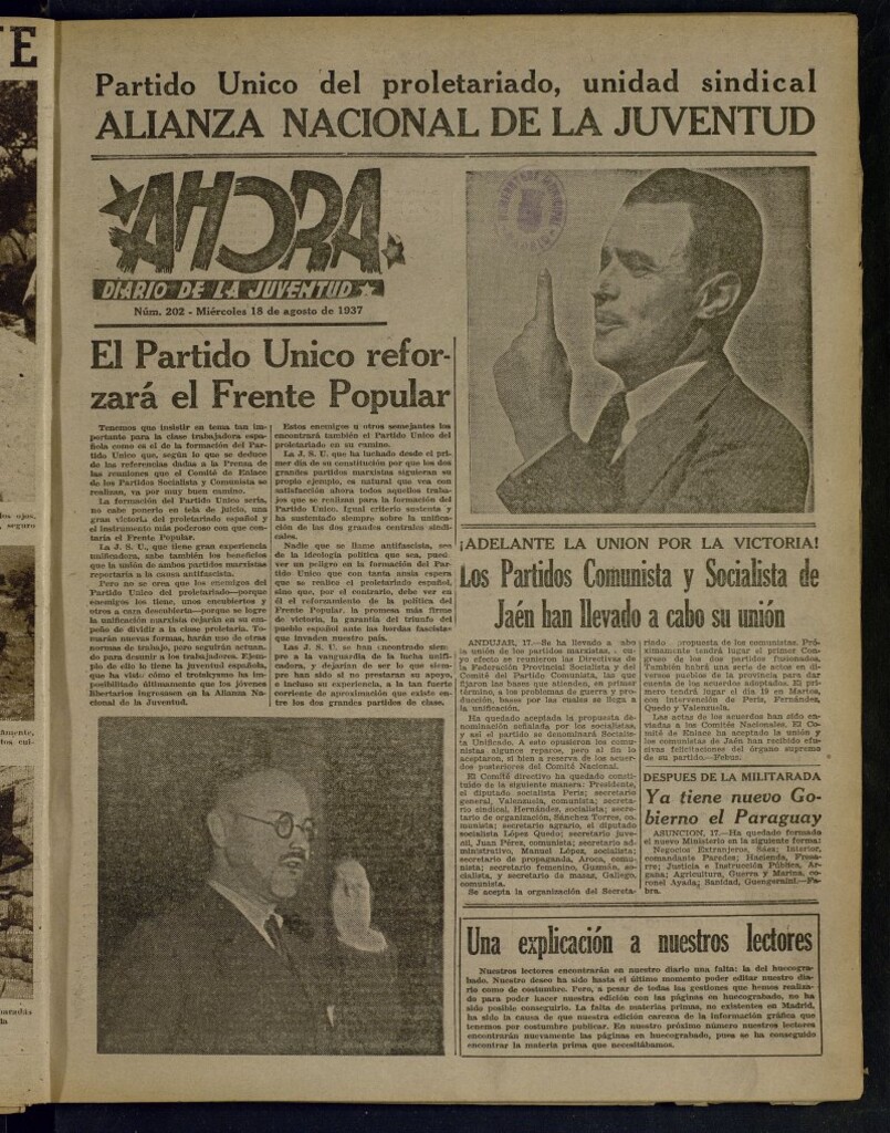 Miniatura de Ahora: diario gráfico del 18 de agosto de 1937, nº 202