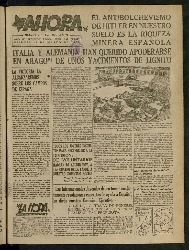 Miniatura de Ahora: diario gráfico del 25 de marzo de 1938, nº 392