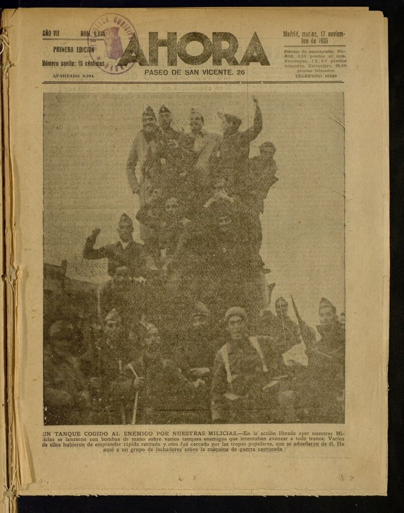Miniatura de Ahora: diario gráfico del 17 de noviembre de 1936, nº 1844