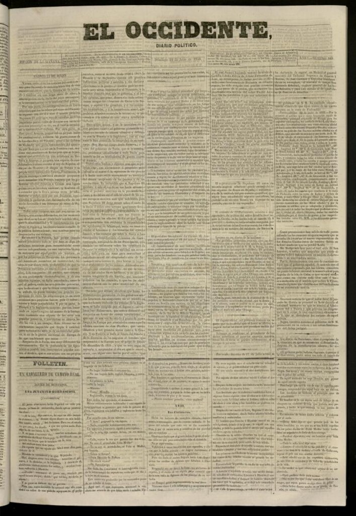 Miniatura de El Occidente: diario político del 22 de julio de 1855, nº 165