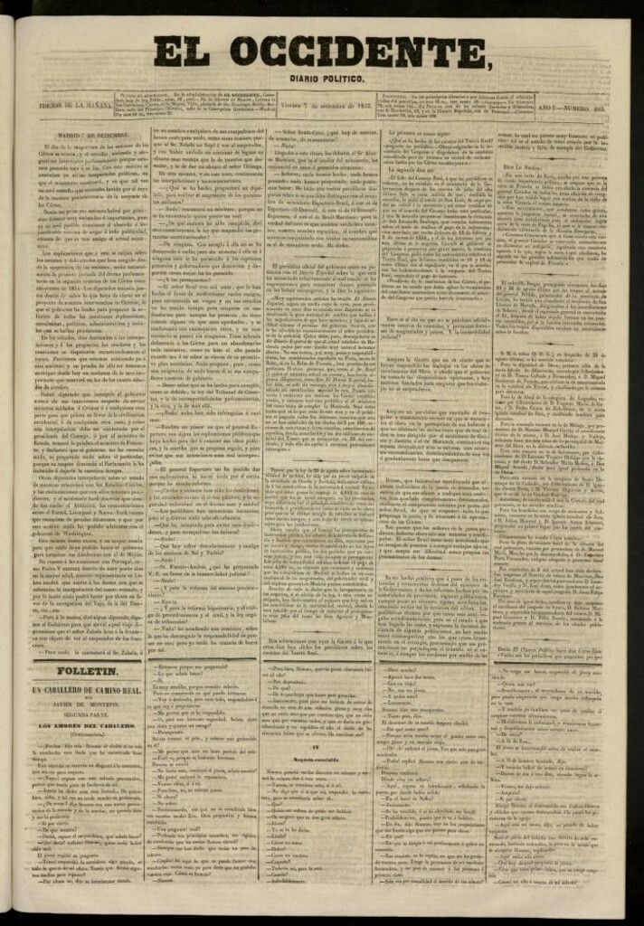 Miniatura de El Occidente: diario político del 7 de septiembre de 1855, nº 205