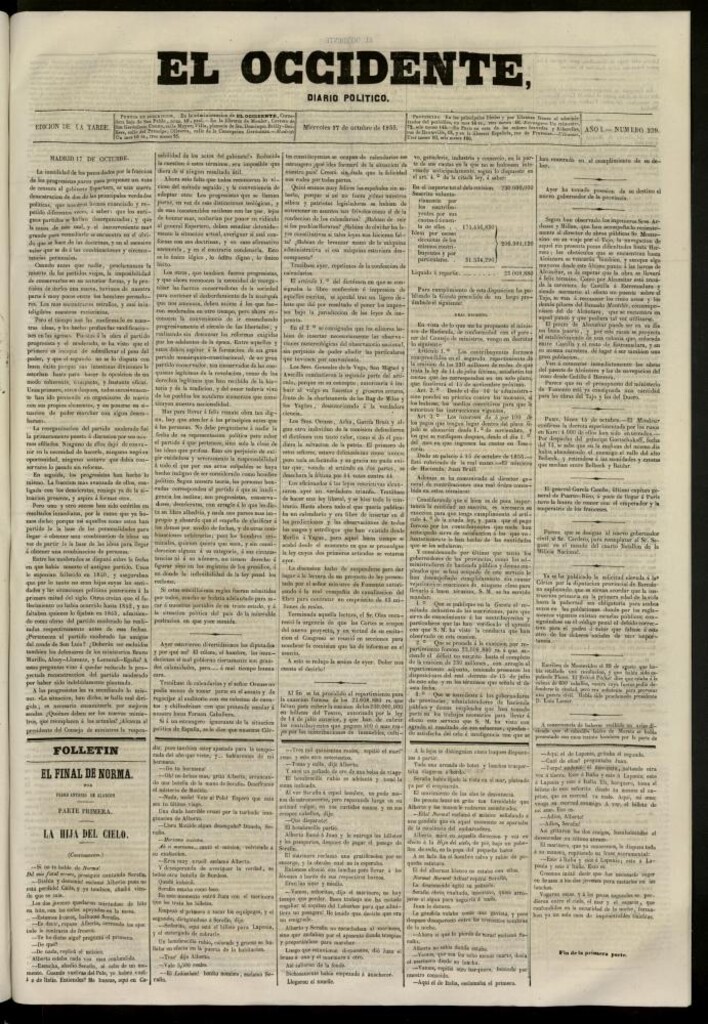 Miniatura de El Occidente: diario político del 17 de octubre de 1855, nº 239