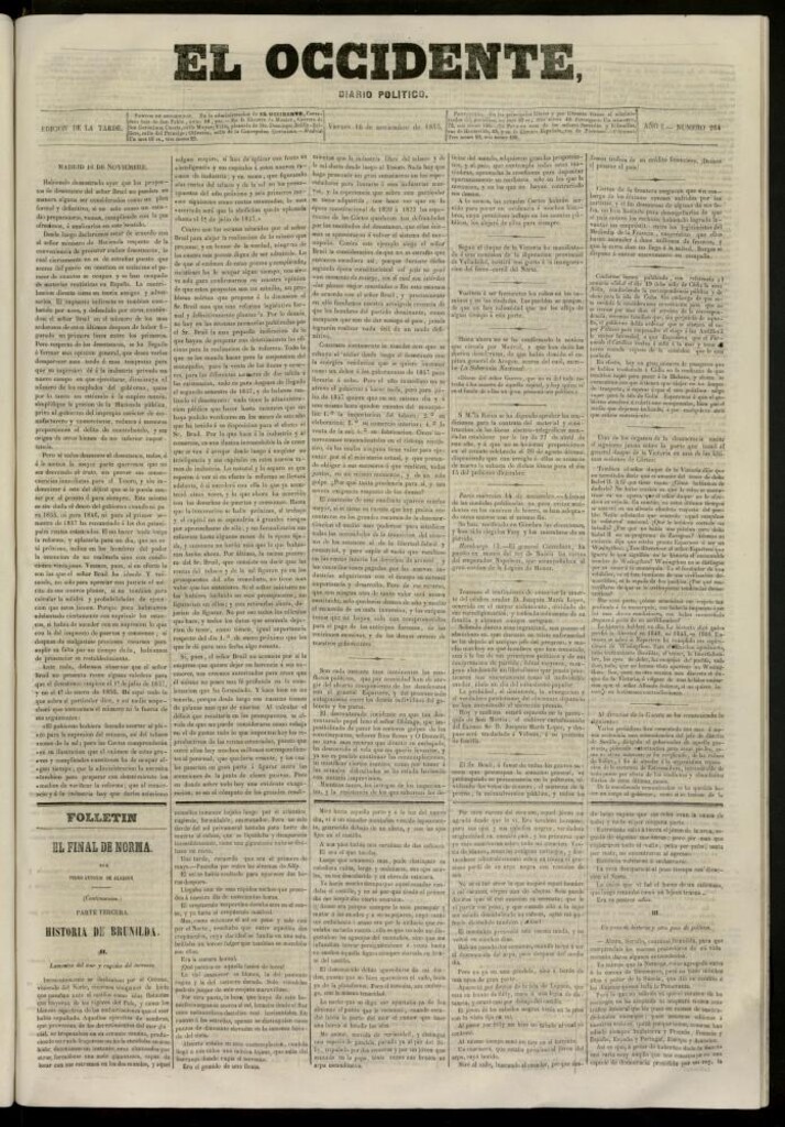 Miniatura de El Occidente: diario político del 16 de noviembre de 1855, nº 264