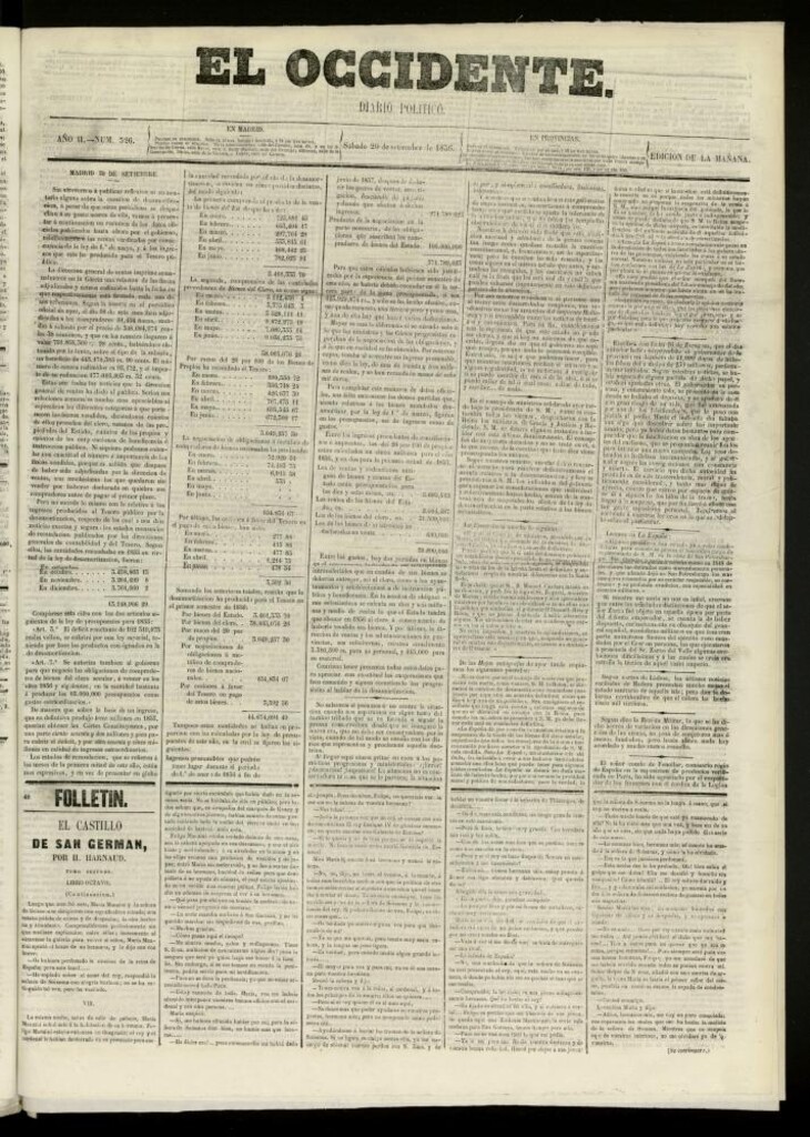 Miniatura de El Occidente: diario político del 20 de septiembre de 1856, nº 526