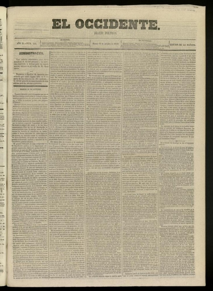 Miniatura de El Occidente: diario político del 14 de octubre de 1856, nº 546