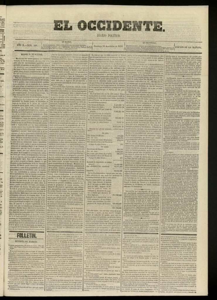 Miniatura de El Occidente: diario político del 19 de octubre de 1856, nº 551