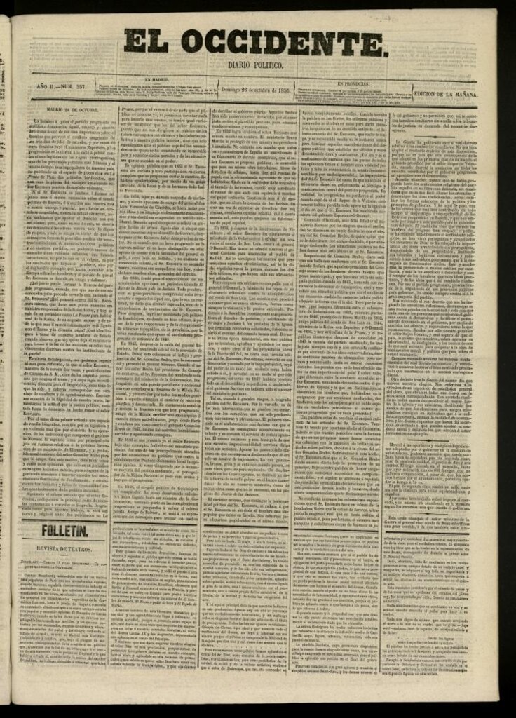 Miniatura de El Occidente: diario político del 26 de octubre de 1856, nº 557