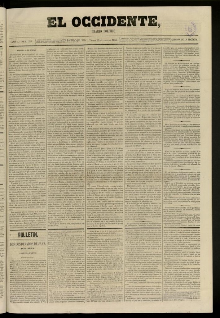 Miniatura de El Occidente: diario político del 25 de enero de 1856, nº 323