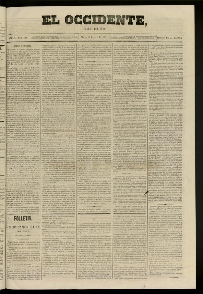 Miniatura de El Occidente: diario político del 29 de enero de 1856, nº 326