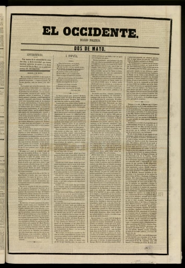Miniatura de El Occidente: diario político del 2 de mayo de 1856, nº 406