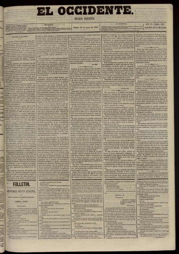 Miniatura de El Occidente: diario político del 16 de enero de 1858, nº 943