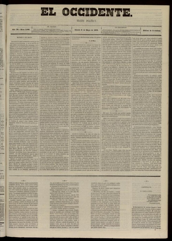 Miniatura de El Occidente: diario político del 8 de mayo de 1858, nº 1036