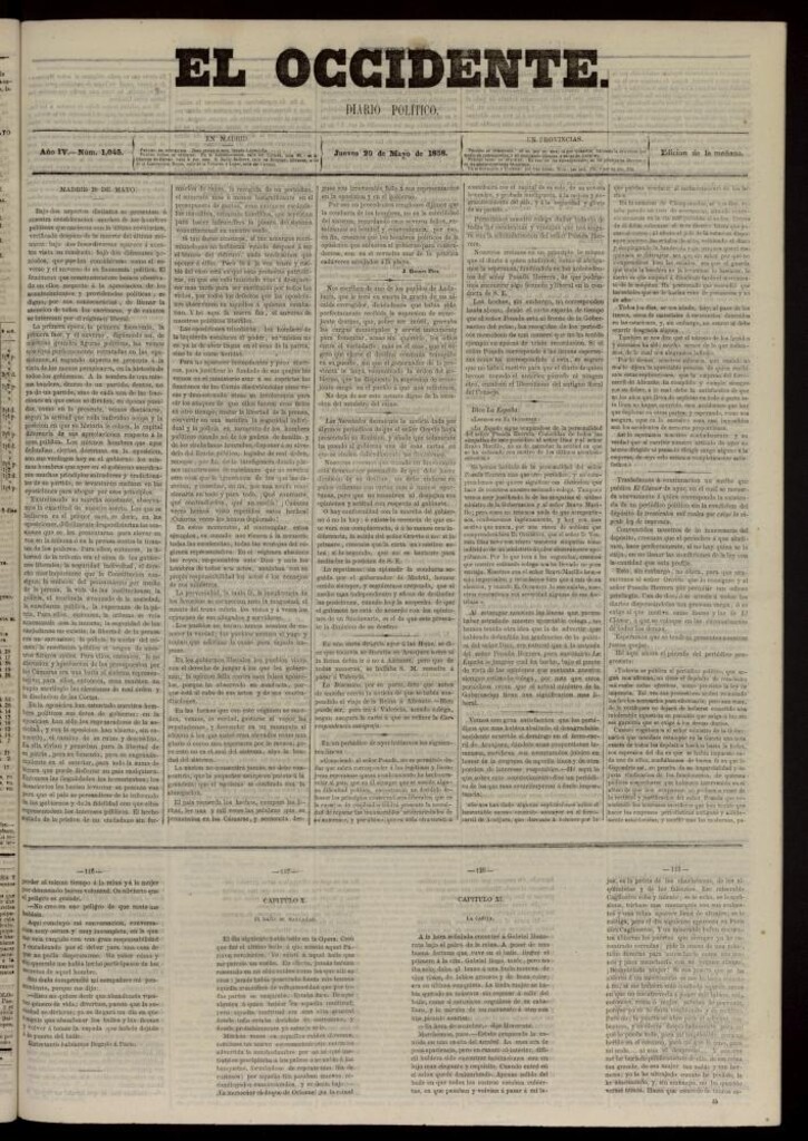 Miniatura de El Occidente: diario político del 20 de mayo de 1858, nº 1045