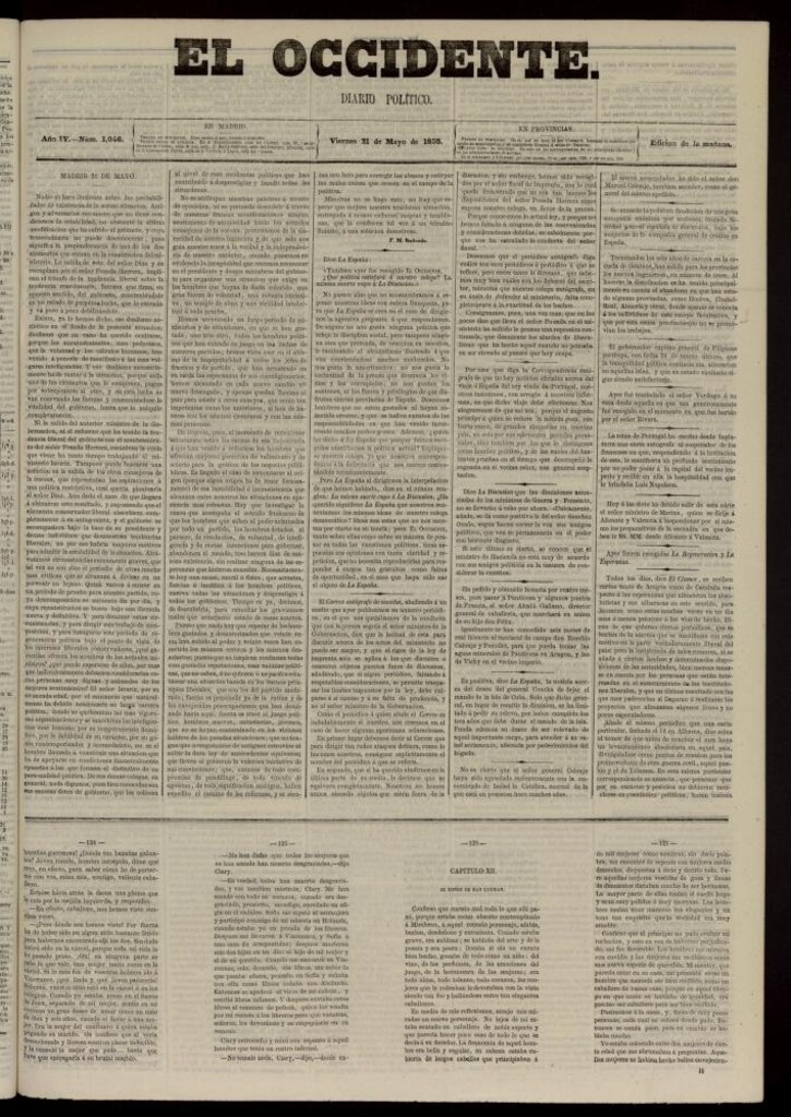 Miniatura de El Occidente: diario político del 21 de mayo de 1858, nº 1046