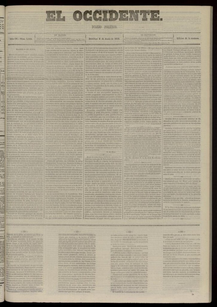 Miniatura de El Occidente: diario político del 6 de junio de 1858, nº 1059