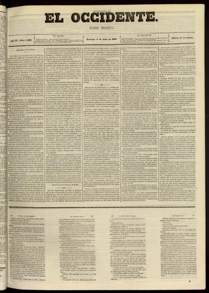 Miniatura de El Occidente: diario político del 4 de julio de 1858, nº 1083