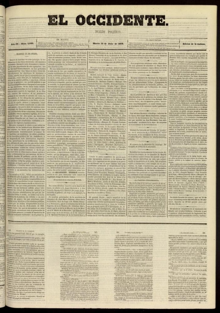 Miniatura de El Occidente: diario político del 13 de julio de 1858, nº 1090
