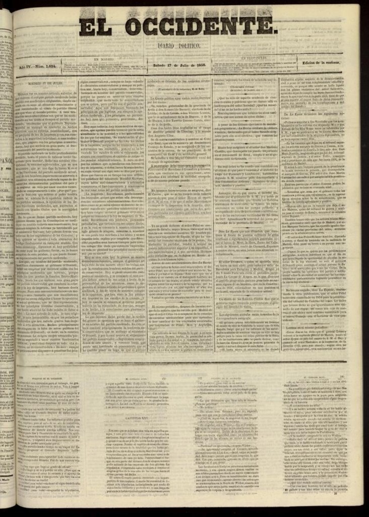 Miniatura de El Occidente: diario político del 17 de julio de 1858, nº 1094