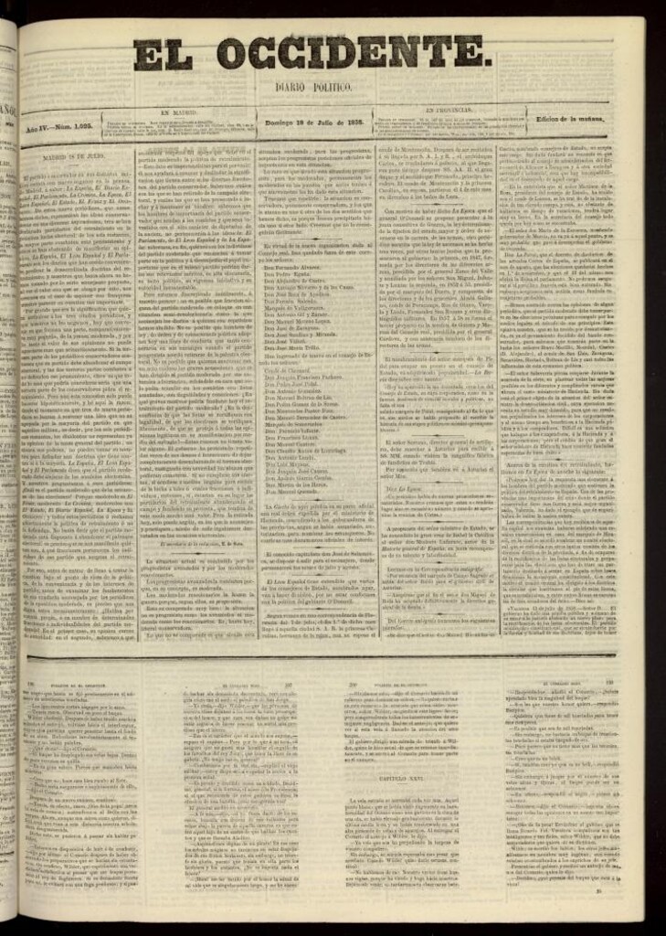 Miniatura de El Occidente: diario político del 18 de julio de 1858, nº 1095