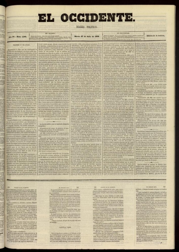 Miniatura de El Occidente: diario político del 27 de julio de 1858, nº 1102