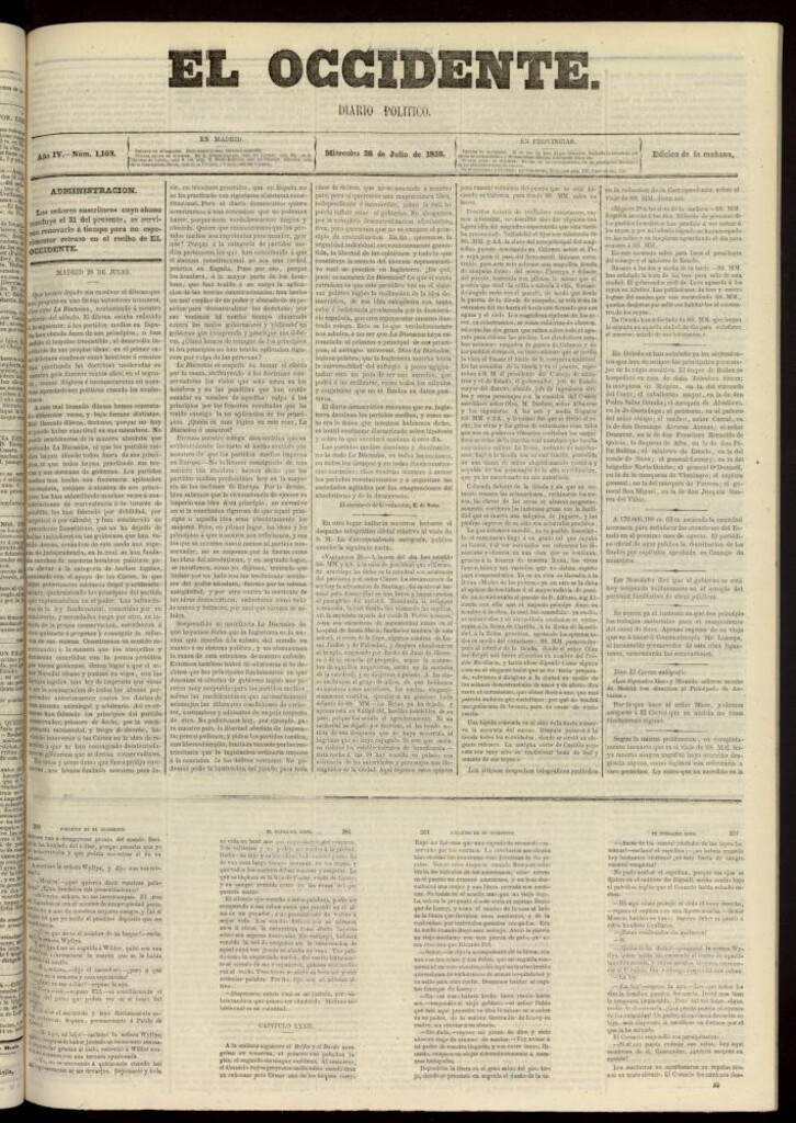 Miniatura de El Occidente: diario político del 28 de julio de 1858, nº 1103