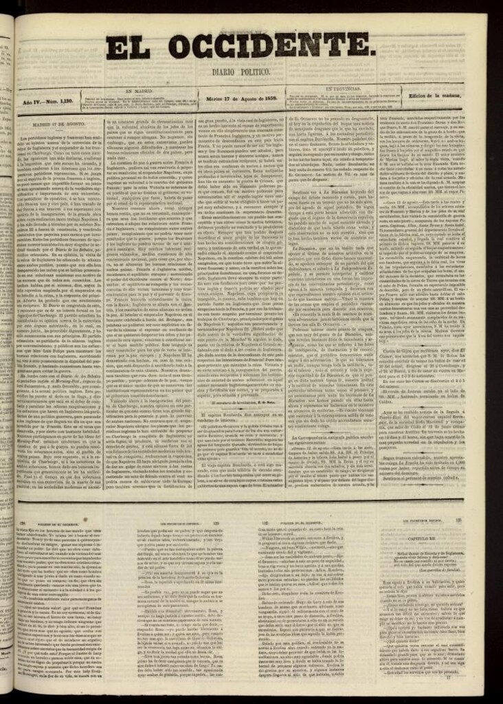 Miniatura de El Occidente: diario político del 17 de agosto de 1858, nº 1120
