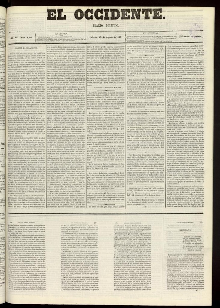 Miniatura de El Occidente: diario político del 24 de agosto de 1858, nº 1125