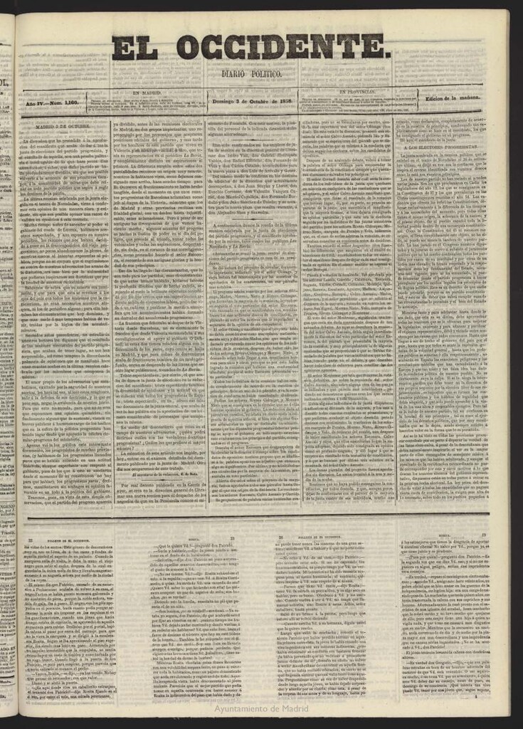 Miniatura de El Occidente: diario político del 3 de octubre de 1858, nº 1160