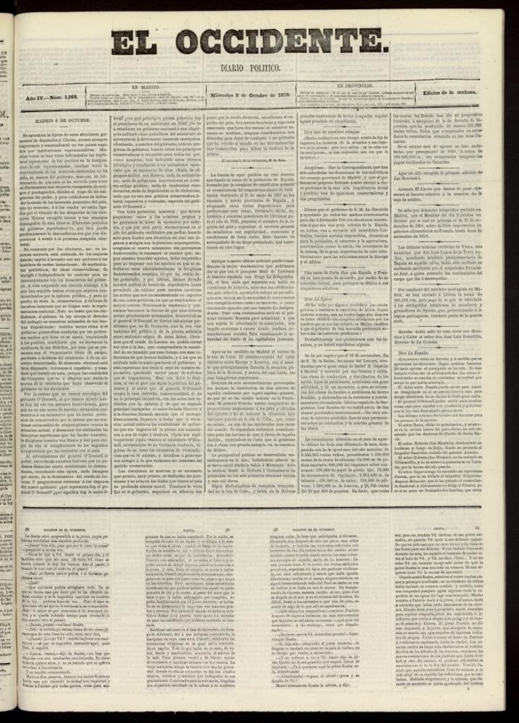 Miniatura de El Occidente: diario político del 6 de octubre de 1858, nº 1162