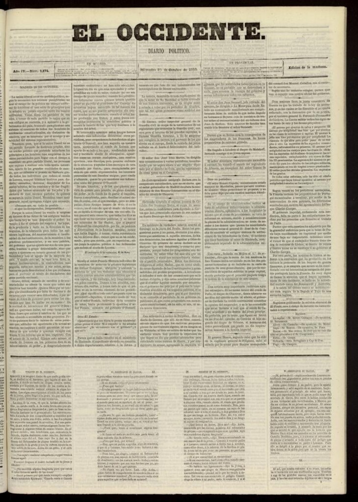 Miniatura de El Occidente: diario político del 20 de octubre de 1858, nº 1174