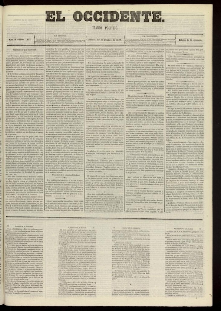 Miniatura de El Occidente: diario político del 23 de octubre de 1858, nº 1177