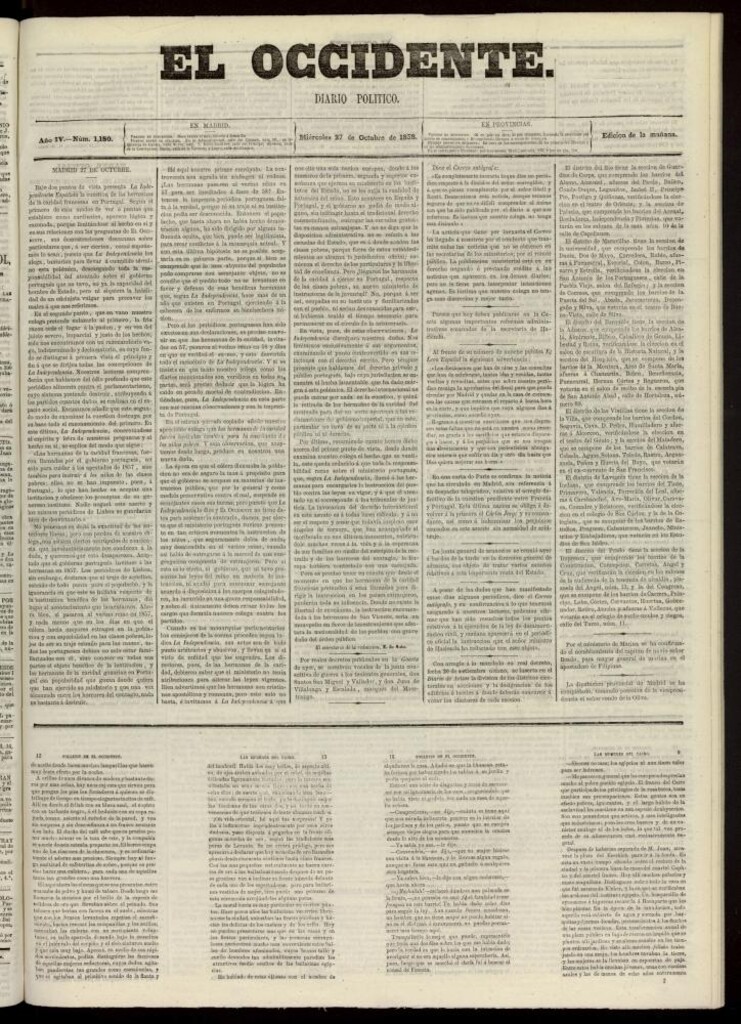 Miniatura de El Occidente: diario político del 27 de octubre de 1858, nº 1180