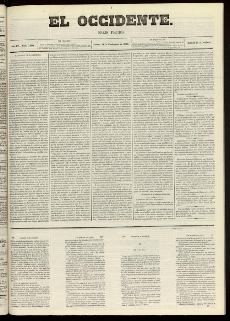 Miniatura de El Occidente: diario político del 18 de noviembre de 1858, nº 1199