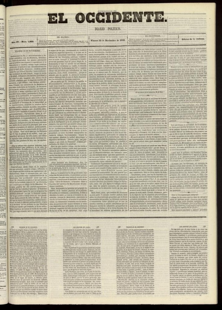 Miniatura de El Occidente: diario político del 19 de noviembre de 1858, nº 1200