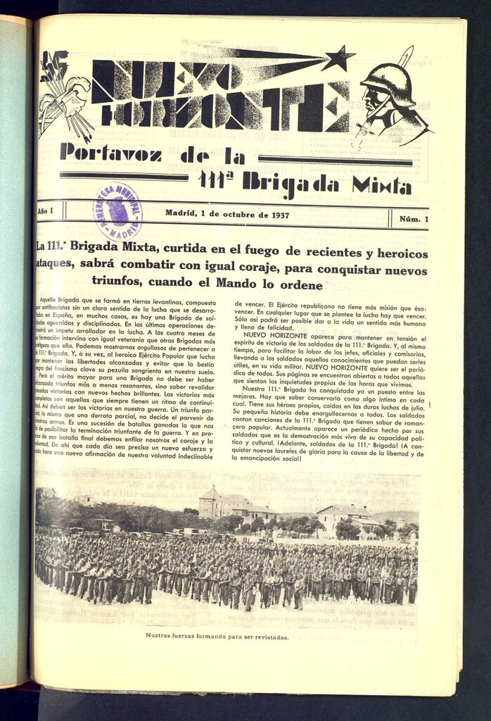 Miniatura de Nuevo horizonte : portavoz de la 111ª Brigada Mixta