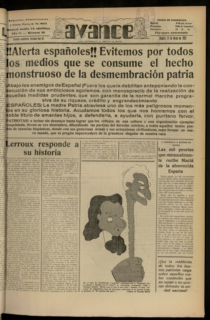 Miniatura de Avance del 11 de mayo de 1932, nº 29