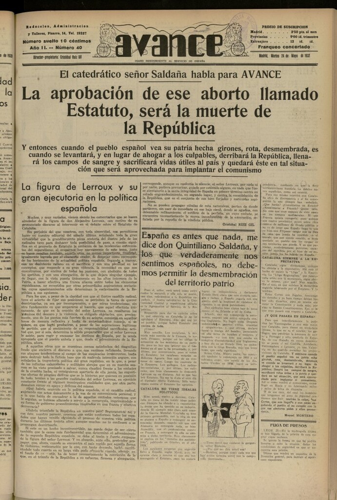 Miniatura de Avance del 24 de mayo de 1932, nº 40