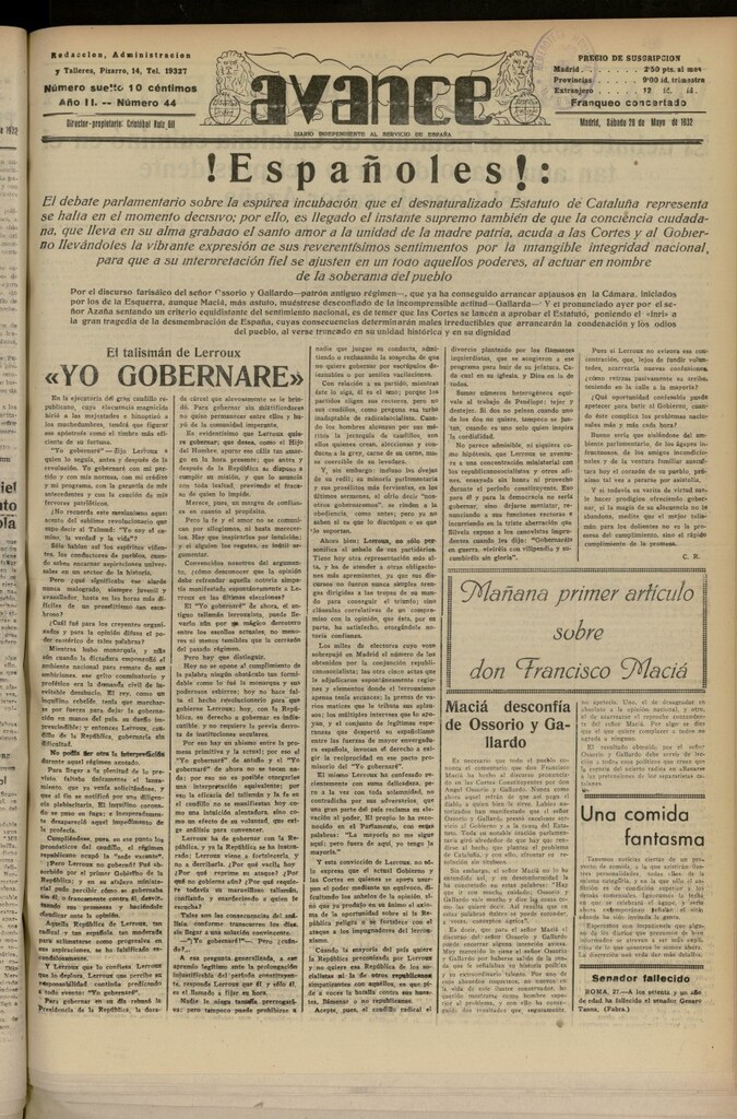 Miniatura de Avance del 28 de mayo de 1932, nº 44