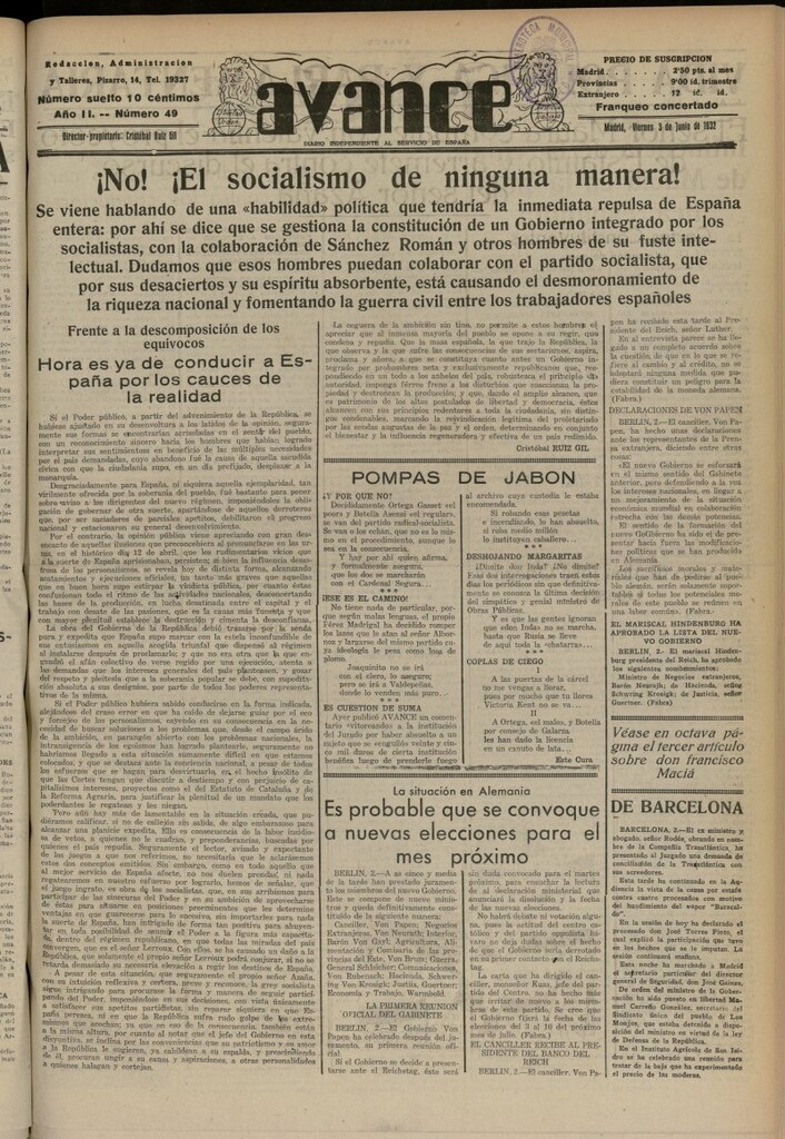 Miniatura de Avance del 3 de junio de 1932, nº 49